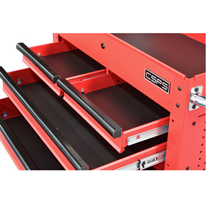 Chariot utilitaire mobile en acier thermolaqué rouge mat à 4 tiroirs de 84 cm pour garage et atelier - Vente en gros - Product Image 3