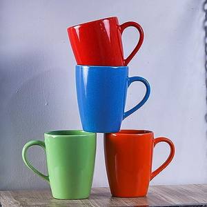 Ensemble de tasses à café en céramique vibrantes, tasses à thé en grès colorées à finition brillante pour la maison, le bureau, la décoration de cuisine et les cadeaux - Product Image 1