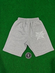 Pantalones Cortos Bermuda de Algodón Gris para Hombre Loshaypappay, Cintura con Cordón, Color Sólido Informal, Diseño de Logotipo Bordado en la Parte Delantera - Product Image 3