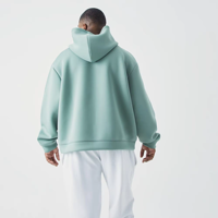 Sweat à capuche oversize premium vert menthe 100% coton molletonné respirant séchage rapide épaules tombantes avec poche kangourou