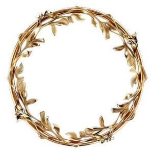 Classic Bronze Handmade Floral <b>Wreath</b> Round Decorative <b>Frame</b> Unlit Single-piece Package Wedding Style - Product Image 1
