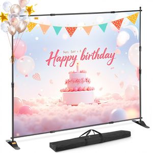 Adjustable 10 X 8 Ft. Step <b>Repeat</b> Backdrop Banner Stand Newest Trade Show Wall Exhibitor Photo Booth BA - Product Image 1