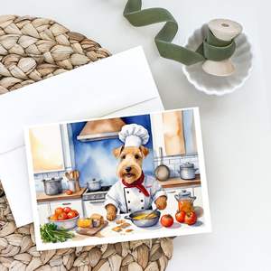 Lakeland Terrier the Chef Whimsical A7 Tarjetas de felicitación Paquete de 8 tarjetas de notas en blanco con sobres Tamaño 5x7 - Product Image 2