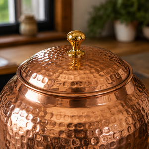 Dispensador de Agua de Cobre Martillado Hecho a Mano con Grifo, Contenedor de Almacenamiento de Bebidas para Hogar, Hotel, Restaurante, Servidor de Jugo, Té y Agua - Product Image 3