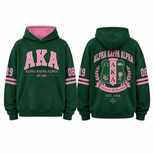 Sudadera con Capucha Rosa y Verde Alpha Kapa Alpha AKA 1908, Unisex, Diseño Casual con Bolsillos, Manga Raglán, Tejido de Punto - Product Image 4