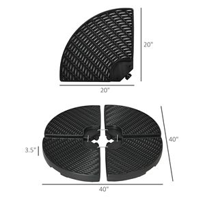 Pesi in HDPE da 175 libbre riempibili con acqua e sabbia per ombrelloni a braccio, base marrone per ombrellone a braccio, set da 4 pezzi per cortile, giardino, parco - Product Image 3