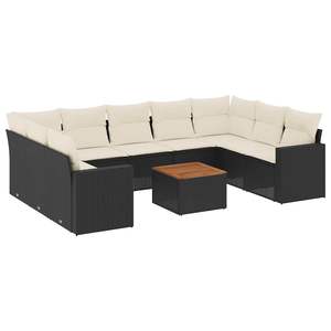 Conjunto de Sofás Modulares Grandes de Ratán PE Negro para Jardín, Elegante Colección de Muebles para Exteriores - Product Image 2