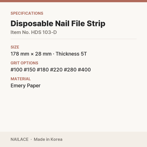 Korean Disposable Nail File Strip 100/150 Grit OEM Custom Logo for Salon Wholesale - Product Image 2