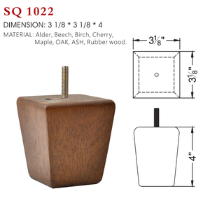 Pied de canapé conique en bois massif avec goujon de fixation – Pieds de meubles de qualité supérieure pour remplacement sur canapé, divan ou lit de salon et appartement - Product Image 6