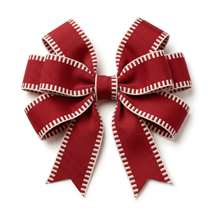 Cinta de grogrén roja y blanca de 25 mm de Neelkamal Industries, decorativa y tejida para lazos, envoltura de regalos, embalaje festivo y manualidades. - Product Image 3