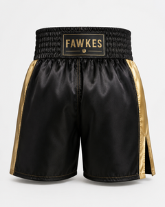 Shorts de boxe Fawkes 100% coton respirant à rayures noires et blanches, taille élastique, unisexe, vêtements de sport pour adultes, prix de gros, pas cher - Product Image 5