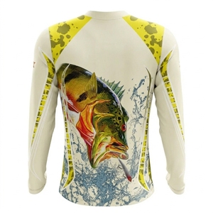 Ropa de protección solar cómoda de tela para exteriores para hombres, para viajes de pesca, camiseta de pesca de manga larga para hombres, duradera - Product Image 4