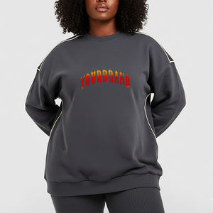 Nouveau design – Sweat-shirts oversize à épaules tombantes pour femmes – Prix de gros – Pulls à manches longues en molleton épais pour femmes - Product Image 1