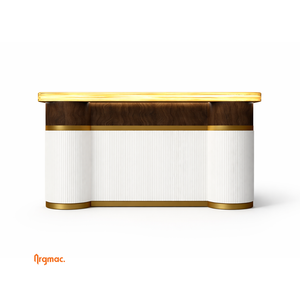 Barra de Bar Sierra Luxury de 8x2 pies con Encimera de Piedra - Mueble de Bar Moderno y de Primera Calidad para Sala de Estar o Villa - Product Image 1