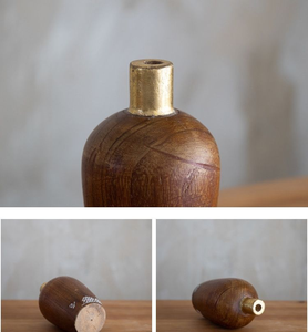 Vase en bois léger de style nordique minimaliste classique, fleurs séchées, cadeaux d'art créatifs, décorations pour la maison - Product Image 5