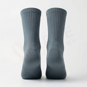 Chaussettes pour hommes, couleur unie, tricotées, respirantes, en coton et élasthanne, pour un usage quotidien, style classique, printemps - Product Image 2