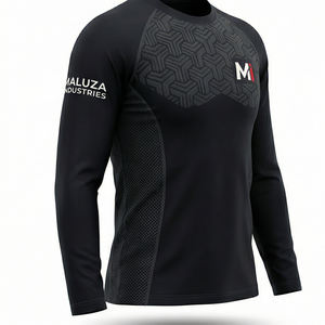 T-shirt de compression à manches longues pour homme, respirant, séchage rapide, éco-responsable, en Spandex/Polyester, personnalisable pour le fitness - Product Image 4