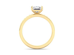 Radiant Cut Lab Grown Diamond Engagement <b>Ring</b> <b>Set</b> Pave Diamond Band Bridal <b>Ring</b> <b>Set</b> <b>Gold</b> Diamond Wedding <b>Ring</b> <b>Set</b> - Product Image 5