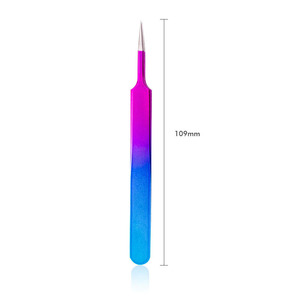 แหนบต่อขนตาสแตนเลสสตีลโค้งตรง ป้องกันไฟฟ้าสถิตย์ สีรุ้ง รุ่นใหม่ ปี 2026 - Product Image 3