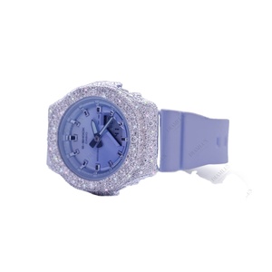 Montre de luxe personnalisée, demi-sertie de diamants Moissanite, avec boîtier en argent 925, mouvement mécanique, unisexe, résistance à l'eau 3 ATM - Product Image 2