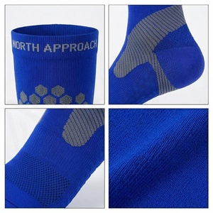 Crew <b>Socks</b> Geometric Pattern Blue Breathable <b>Running</b> <b>Socks</b> for Adults Spring Season - Product Image 4