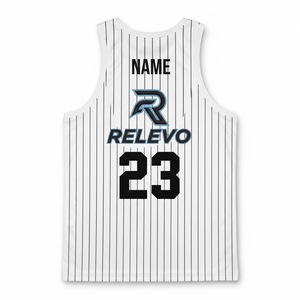 Maillot de basket-ball personnalisé Relevo, blanc, sans manches, respirant, unisexe, nom de l'équipe adulte, numéro 23, impression sublimée - Product Image 3