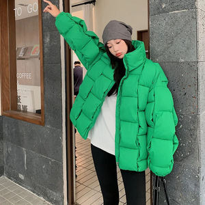 Breathable Waterproof High Quality Trendy Women's Cotton Filled Winter Warmth <b>Puffer</b> <b>Jacket</b> Hooded Collar Detachable Sleeves - Product Image 4