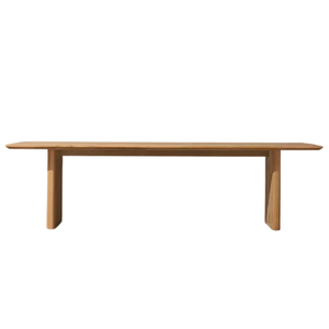 Mesa de Comedor de Diseño Moderno para Exteriores, Madera de Teca Sólida, Perfil Rectangular Minimalista, Muebles para Hostelería y Villas - Product Image 5