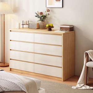 Mueble Alto de Lujo Moderno, Mueble de Almacenamiento de Madera Maciza con Diseño sin Tiradores para Sala de Estar, Apartamento u Hotel - Product Image 1