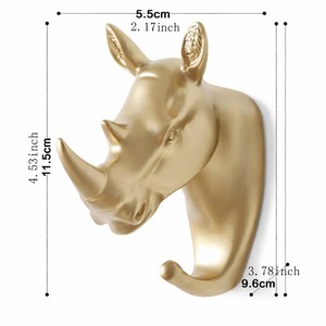 Crochet mural en forme de tête d'animal fini or de luxe, parfait pour la chambre d'enfant, décoration artistique et organisateur fonctionnel, provenant d'Inde - Product Image 5