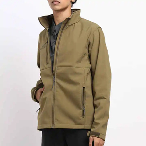 Veste softshell marron pour homme Exoro, best-seller, col montant, coupe-vent, fermeture éclair, coupe classique, pour l'automne - Product Image 3