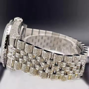Montre-bracelet Fine Presence Quartz avec diamant Moissanite, acier inoxydable poli, pour homme, idéale pour le bureau - Product Image 4