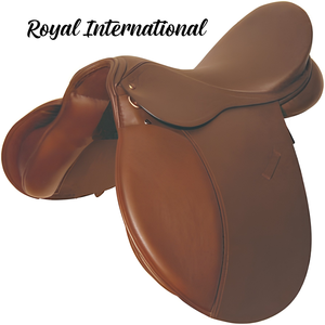 Selle d'équitation anglaise haut de gamme en cuir marron, équipement d'équitation confortable avec siège rembourré pour le saut d'obstacles, l'entraînement, le dressage et la compétition - Product Image 3