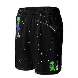 Pantalones Cortos de Baloncesto Personalizados con Diseño de Extraterrestre, Divertidos, con Estampado de Galaxia, de Secado Rápido, para Gimnasio, OEM ODM - Product Image 4