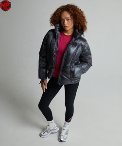 Chaqueta de Plumón para Mujer, con Capucha, Ligera, Impermeable, Forrada de Nailon, Ropa de Invierno, Chaqueta Corta Personalizada - Product Image 4
