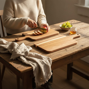 Planche à fromage de luxe en bois d'acacia de grande taille avec poignée |   Planche à découper et à servir écologique pour la cuisine et les cadeaux - Product Image 3