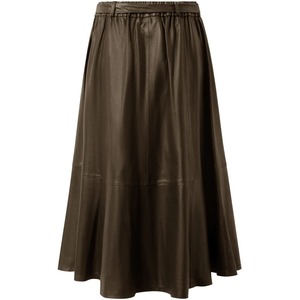 Jupe crayon fendue en similicuir pour femme, taille haute, moulante, mi-longue, noire et marron, style streetwear, nouvelle collection automne 2026, sexy - Product Image 1