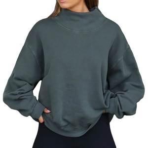 Sudadera Reversible con Cuello Alto Tipo Turtleneck, Oversize, de Algodón y Felpa, para Mujer, con Logotipo Impreso, para Universidad o Campus - Product Image 1