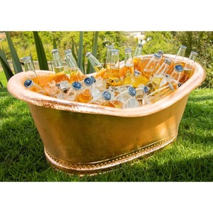 Rustic Farmhouse Iron Metal Party <b>Drink</b> Chiller Basin for Wine and for Elegant Hammered Tub <b>Drink</b> Station 12L - Product Image 4