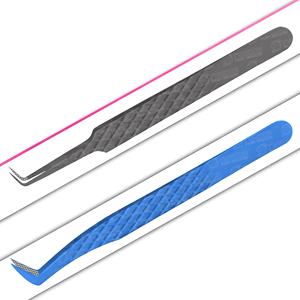 Best Quality Diamond Grip Fiber Plasma Color Coated Lash Tweezers <b>Eyelash</b> Extension Eyebrow <b>Tool</b> Pointed Boot Volume <b>Beauty</b> <b>Tool</b> - Product Image 1