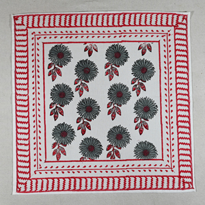 Hand Block Print Square Cotton <b>Bandana</b> Scarf 21X21 Inches Handmade Breathable Skin-Friendly Casual Soft Headwrap Neckerchief - Product Image 6