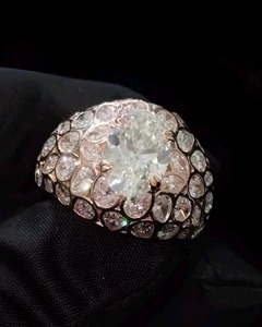 Oval Moissanite Iced Out Pinky <b>Ring</b> Mosaic Cluster Hip Hop Bling Jewelry 925 <b>Silver</b> 10k Rose Gold <b>Ring</b> for <b>Men</b> - Product Image 1