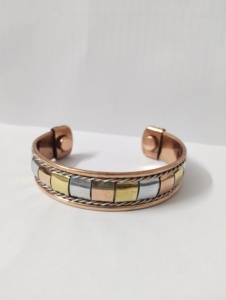 Copper Cuff <b>Bracelet</b> With Braided Design Handmade <b>Metal</b> Jewelry For Men Women - Product Image 2