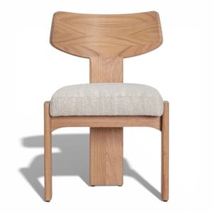 เก้าอี้รับประทานอาหารไม้สักสแกนดิเนเวียนสุดหรู งานฝีมือทันสมัย ไม้เนื้อแข็ง เป็นมิตรกับสิ่งแวดล้อม ออกแบบตามหลักสรีรศาสตร์ เฟอร์นิเจอร์โรงแรม ผ้าหุ้มดีไซน์เนอร์ - Product Image 4