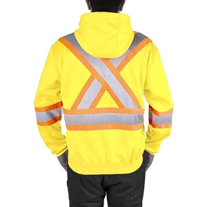 Sudadera de Seguridad Reflectante de Alta Visibilidad OEM para Hombre, Ropa de Trabajo, Poliéster, Uniforme Industrial, Franja Amarilla Naranja - Product Image 2