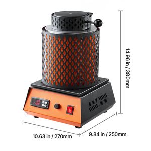 Fornace Elettrica per Fusione Metalli 1350W, Nuova Condizione, 2102°F/1150°C, con Crogiolo Ceramico da 3kg e Componenti PLC Essenziali - Product Image 4