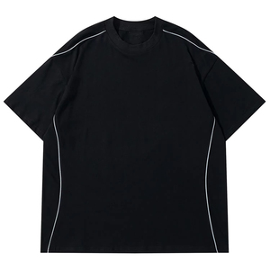 Camiseta Extra Grande para Hombre, 100% Algodón, con Ribete en Contraste, Diseño Liso, Secado Rápido, Transpirable, 250g, para Verano, Corte Holgado, Meeroos Industries - Product Image 1