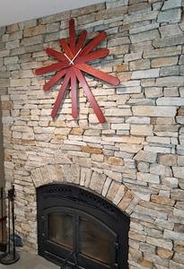 Reloj de pared rojo de madera de alta calidad, reloj de pared de madera para hogares de lujo, reloj de pared moderno minimalista, reloj de pared rústico moderno - Product Image 4