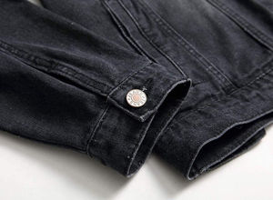 Veste en jean surdimensionnée à délavage léger, coupe régulière, avec patchs en chenille personnalisés, séchage rapide, vente en gros - Product Image 6