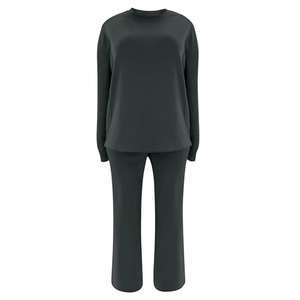 Women Lightweight Cotton Sweatsuit Set Hooded Sweatshirt Drawstring Closure Loose Fit Jogger Pants Comfortable Two Piece for - Product Image 2